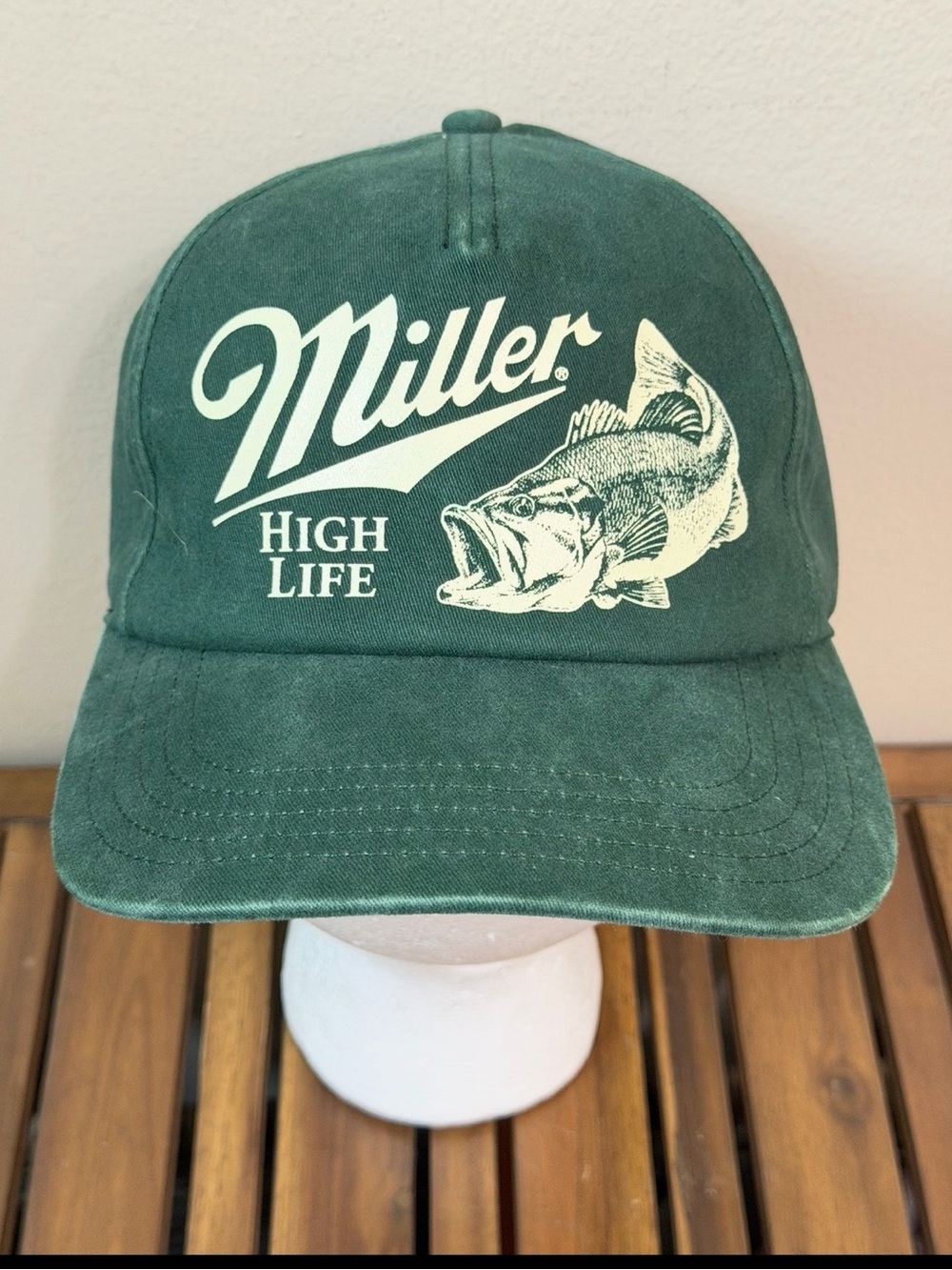 American Needle Green Miller High Life Fishing Logo Hat/Cap NWT